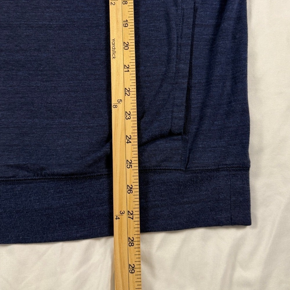American Eagle Mens Blue Graphic Logo Hoodie Sweatshirt Large Raglan Sleeve Navy - Picture 4 of 9